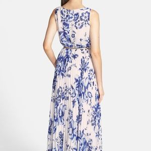 Eliza J Print Pleat Chiffon Maxi Dress, Size 2